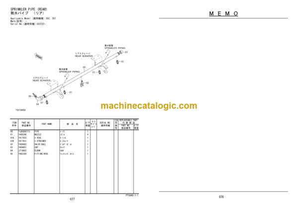 Hitachi ZC35C 35T Vibratory Roller Parts Catalog