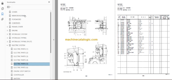 Hitachi EG65R-3 Rubber Crawler Carrier Parts Catalog