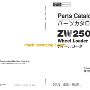 Hitachi ZW250-6 Wheel Loader (PNEM50-1-1) Parts Catalog