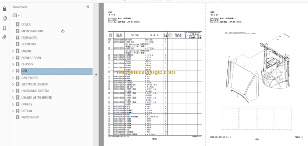 Hitachi ZW550-5B Wheel Loader (PNHFA0-1-2) Parts Catalog