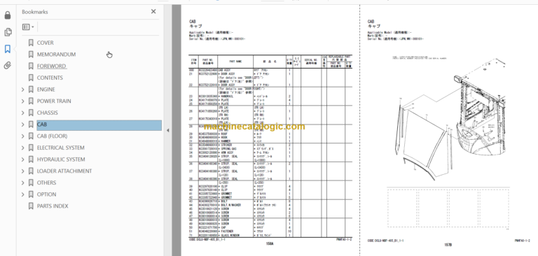 Hitachi ZW550-5B Wheel Loader (PNHFA0-1-2) Parts Catalog