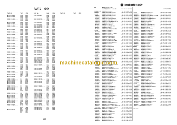 Hitachi ZW330-5B Wheel Loader Equipment Components Parts Catalog