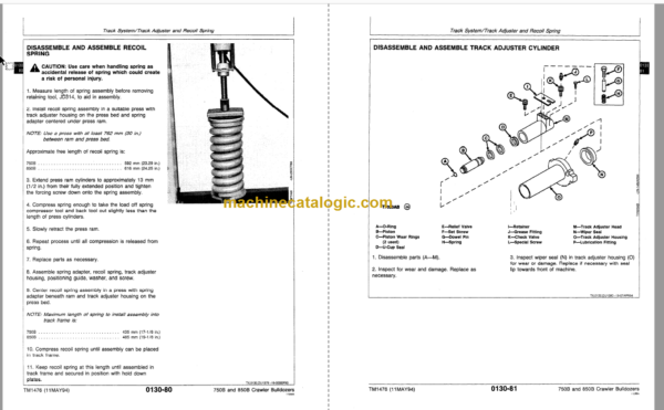 John Deere 750B and 850B Crawler Bulldozer Repair Technical Manual