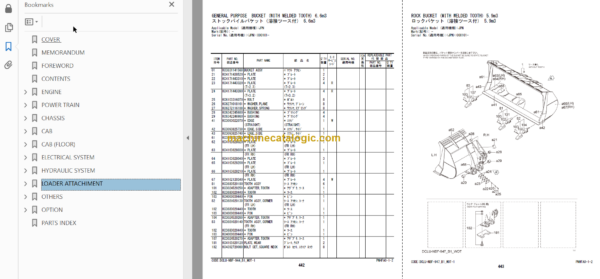 Hitachi ZW550-5B Wheel Loader (PNHFA0-1-2) Parts Catalog