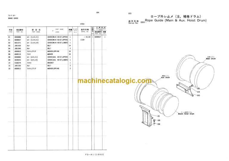 Hitachi KH180-3 Crawler Crane Parts Catalog