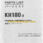 Hitachi KH180-3 Equipment Components Parts Catalog