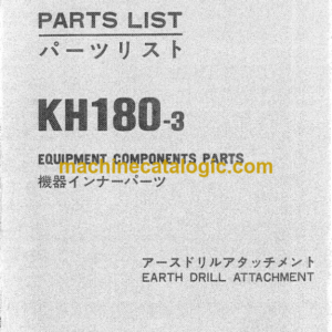 Hitachi KH180-3 Equipment Components Parts Catalog