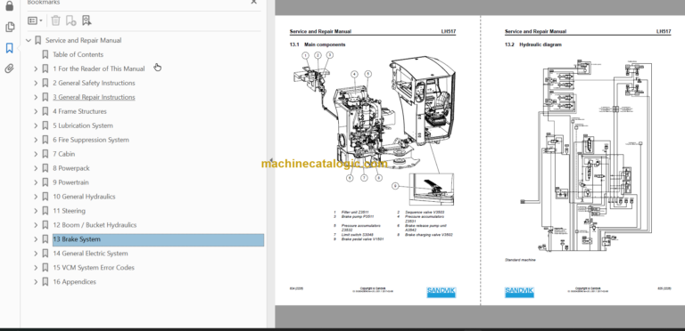 Sandvik LH517 Workshop Manual Serial No. L717D557