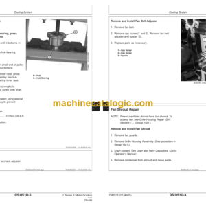 John Deere C Series II Motor Graders Repair Technical Manual