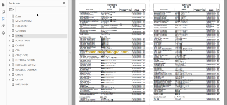 Hitachi ZW330-5B Wheel Loader Parts Catalog