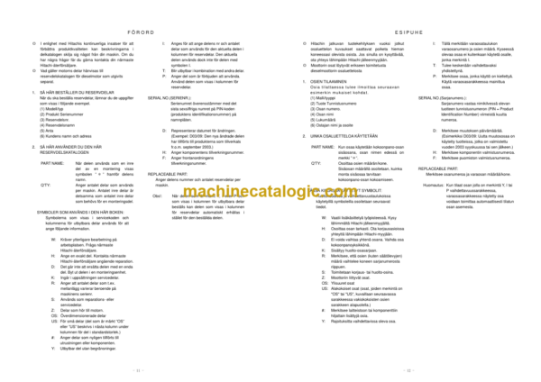 Hitachi ZC220P-6 Tired Roller (PTACA0-1-1) Parts Catalog