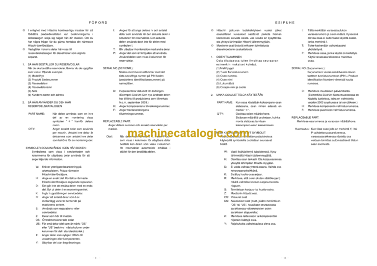 Hitachi ZC220P-6 Tired Roller (PTACA0-1-1) Parts Catalog