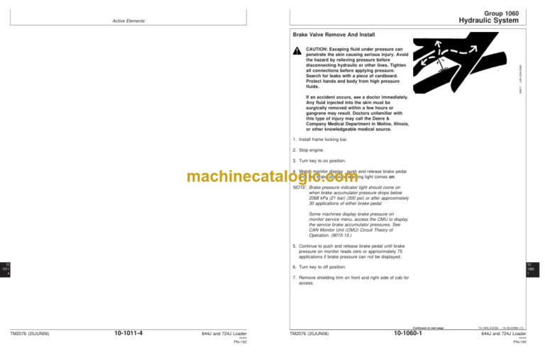 John Deere 644J and 724J Loader Repair Technical Manual