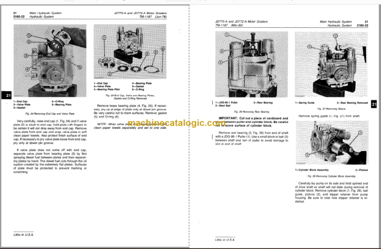 John Deere 770A 770AH 772A 772AH Motor Graders Technical Manual