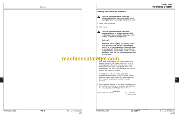 John Deere 644J and 724J Loader Repair Technical Manual