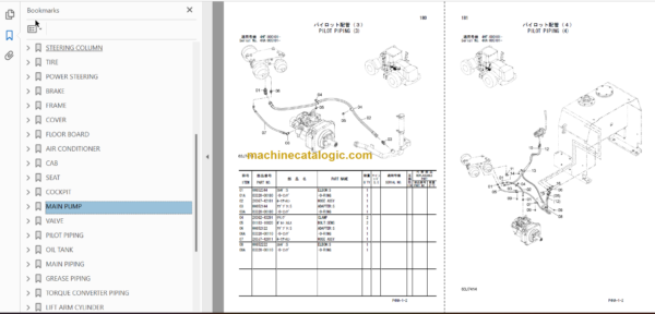 Hitachi ZW310 Wheel Loader Parts Catalog