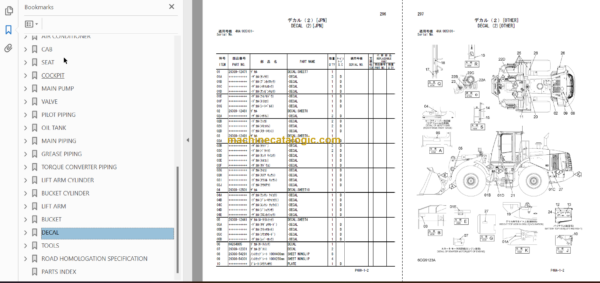 Hitachi ZW310 Wheel Loader Parts Catalog