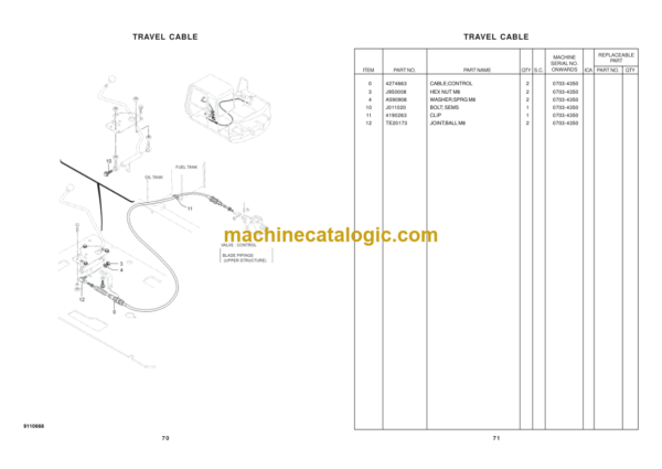 TATA Hitachi EX-70 Hydraulic Excavator Parts Catalog