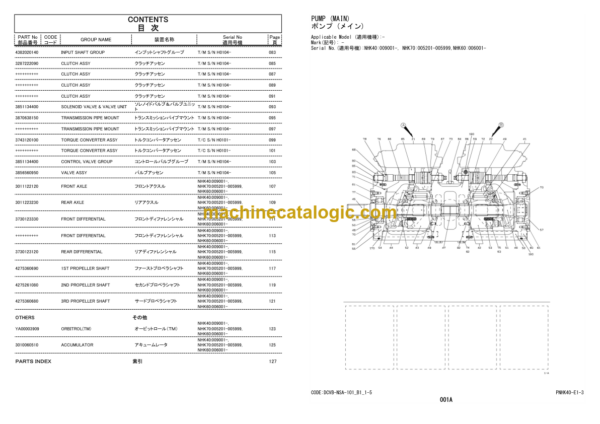 Hitachi ZW550-6 Wheel Loader Equipment Components Parts Catalog