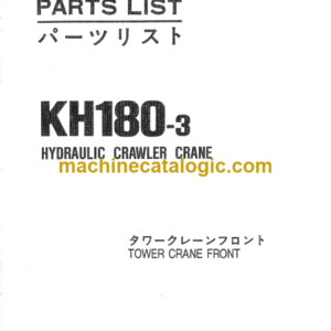 Hitachi KH180-3 Tower Crane Parts Catalog Serial No.0855-