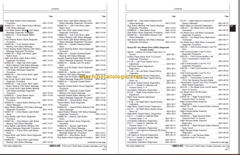 John Deere 770G 770GP 772G and 772GP Motor Grader Operation and Test Technical Manual
