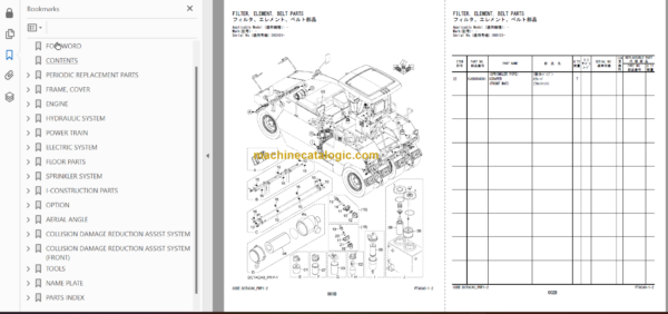 Hitachi ZC220P-6 Tired Roller Parts Catalog