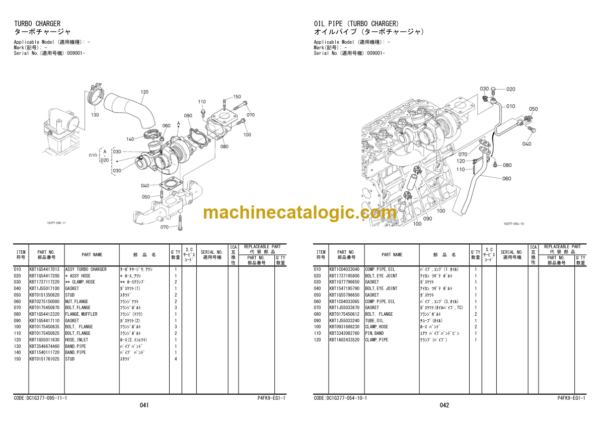 Hitachi ZW100-G Wheel Loader Engine Parts Catalog Parts Catalog