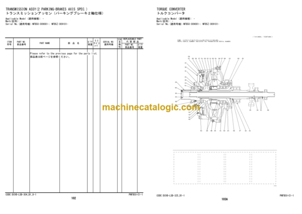 Hitachi ZW310-6 Wheel Loader Equipment Components Parts Catalog (PNFB50-E1-1)