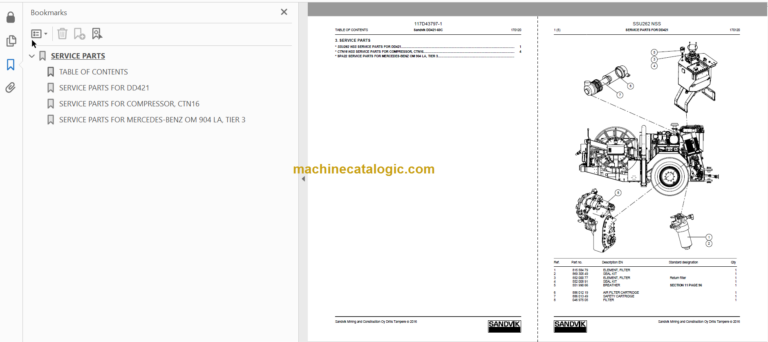 Sandvik DD421-60C Drill Rig Parts Manual Serial No. 116D43797-1