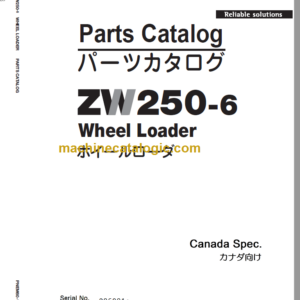 Hitachi ZW250-6 Wheel Loader (PNHFA0-1-2) Parts Catalog