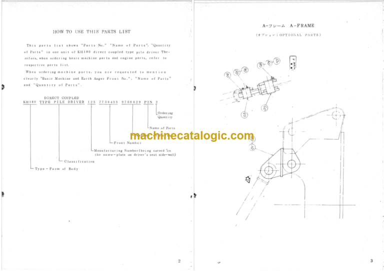 Hitachi KH180-70Q Parts Catalog