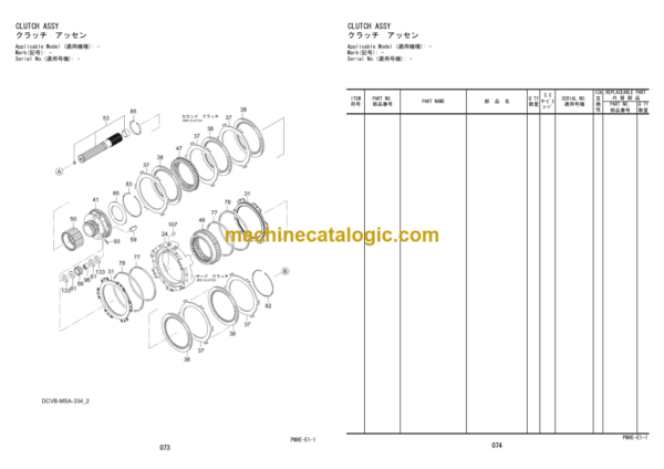 Hitachi ZW370-5B Wheel Loader Equipment Components Parts Catalog (PNHE-E1-1)