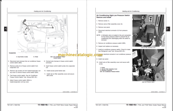 John Deere 770G 770GP 772G and 772GP Motor Grader Repair Technical Manual