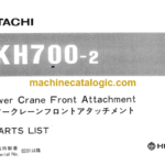 Hitachi KH700-2 Tower Crane Front Attachment Parts Catalog