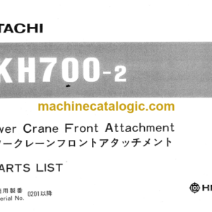 Hitachi KH700-2 Tower Crane Front Attachment Parts Catalog