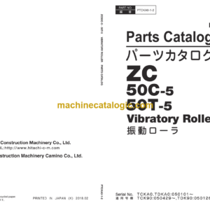 Hitachi ZC50C-5 ZC50T-5 Vibratory Roller Parts Catalog