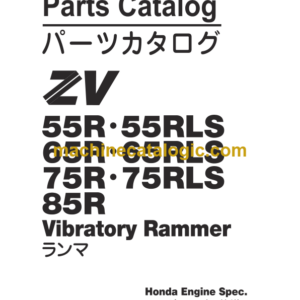 Hitachi ZV55R 55RLS 65R 65RLS 75R 75RLS 85R Vibratory Rammer Parts Catalog