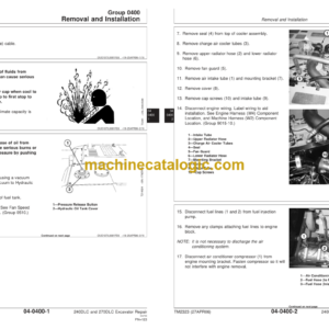 John Deere 240DLC and 270DLC Excavator Repair Technical Manual