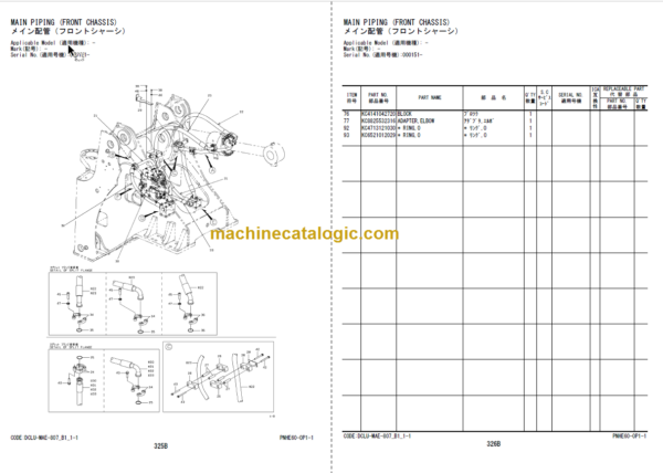 Hitachi ZW370-5B Wheel Loader (PNHFA0-1-2) Parts Catalog