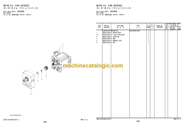 Hitachi ZW220-5A Wheel Loader Equipment Components (PNEJ-E1-2) Parts Catalog