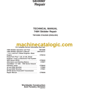 John Deere 748H Skidder Repair Technical Manual