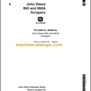 John Deere 860 and 860A Scrapers Technical Manual