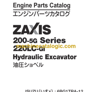 Hitachi ZAXIS 200-5G Series 220LC-GI Hydraulic Excavator Engine Parts Catalog