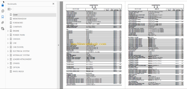 Hitachi ZW330-5B Wheel Loader (PNGB60-1-1) Parts Catalog