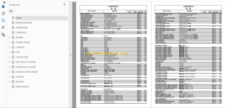 Hitachi ZW330-5B Wheel Loader (PNGB60-1-1) Parts Catalog