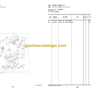 Hitachi ZAXIS 200-5G Series 220LC-GI Hydraulic Excavator Engine Parts Catalog