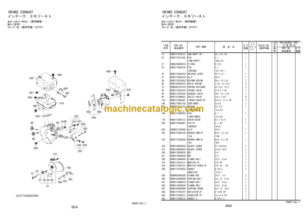 Hitachi EH092F40080 EX130D40061 EX170D40081 Engine Parts Catalog