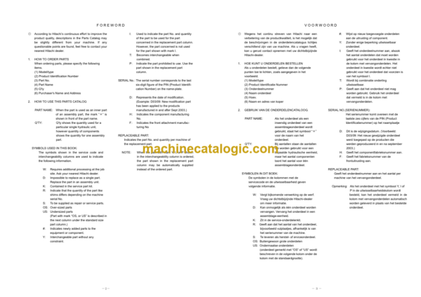 Hitachi ZW310-5B Wheel Loader Equipment Components Parts Catalog (PNFA60-E1-1)