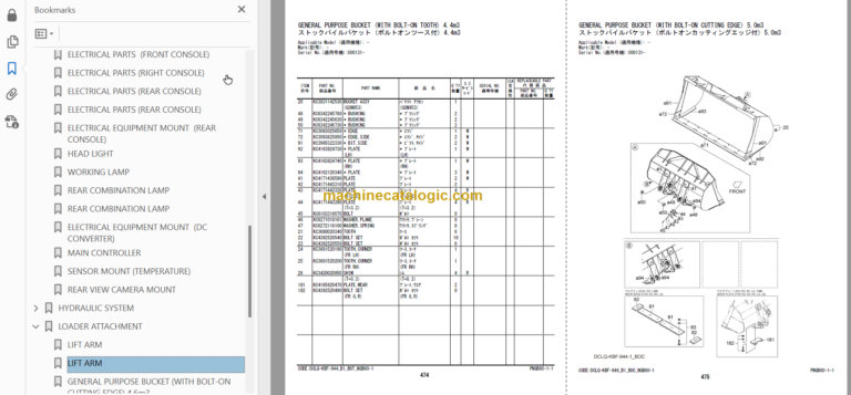 Hitachi ZW330-5B Wheel Loader (PNGB60-1-1) Parts Catalog