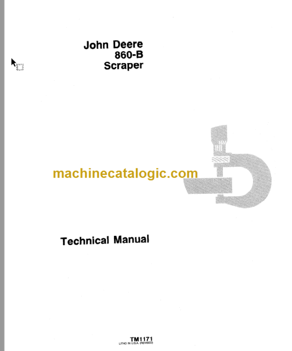 John Deere 860-B Scraper Technical Manual